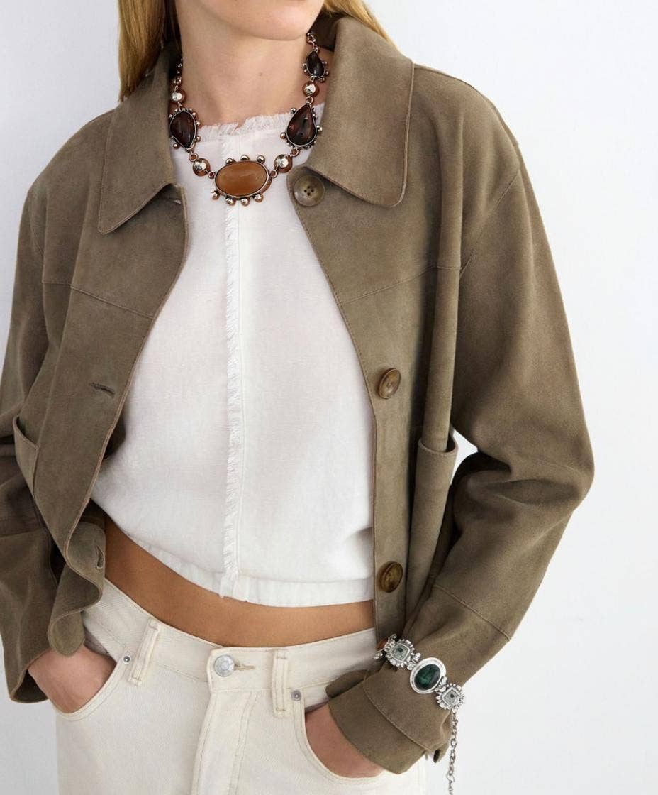 Boho Carmel Collar Cabochon Necklace