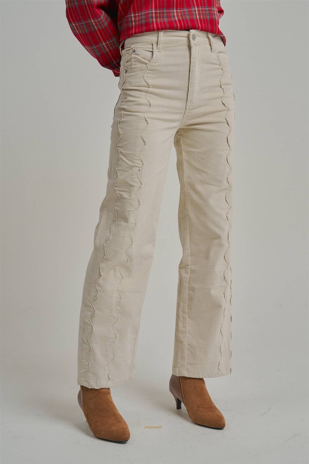 CORDUROY SCALLOPED PANTS