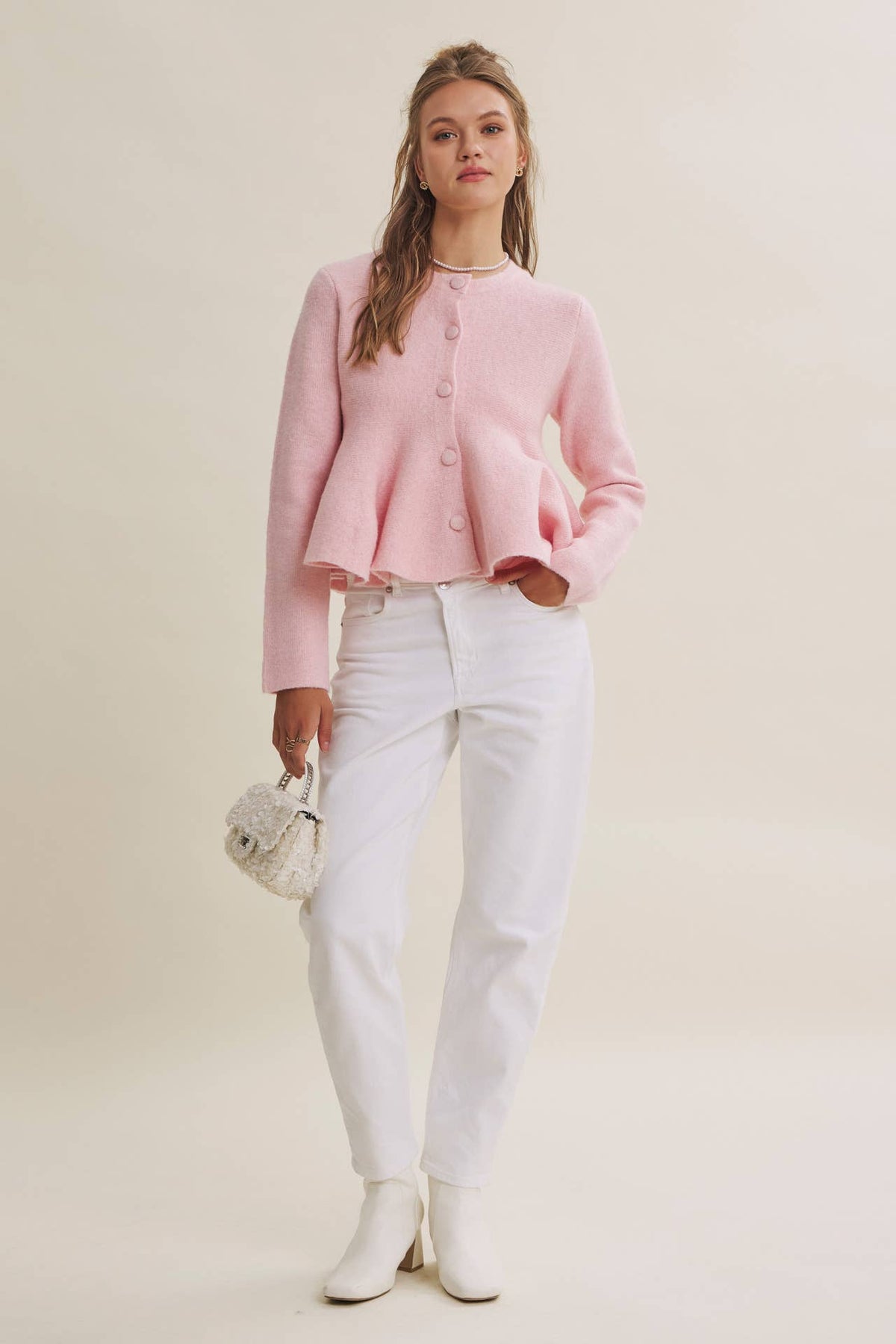 PEPLUM BUTTON SWEATER *MORE COLORS*