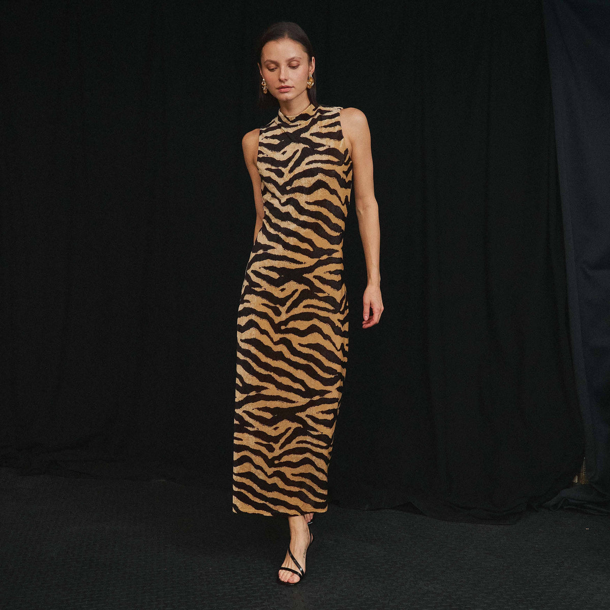 Tiger print maxi dress