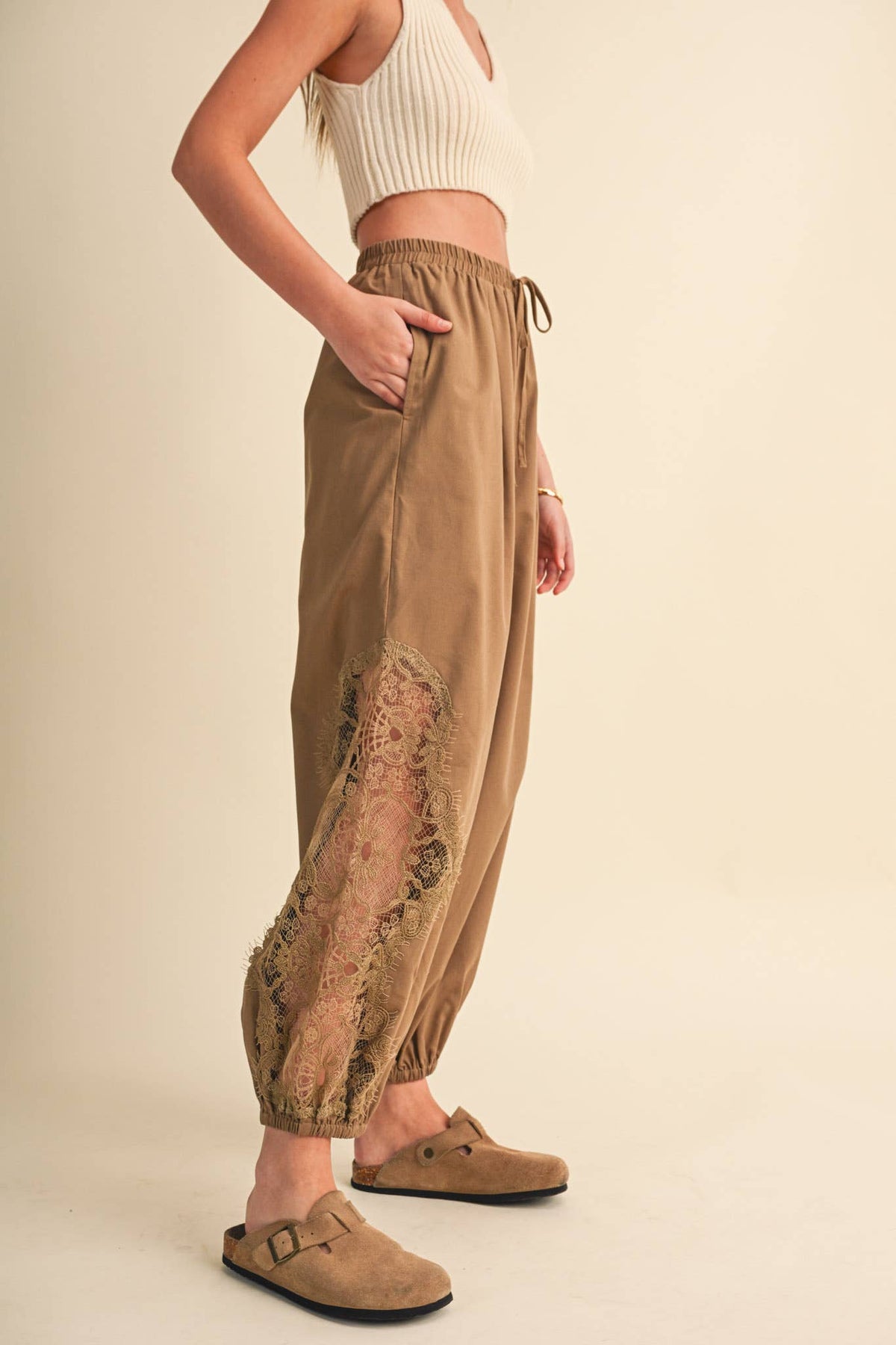 LACE DETAIL BALLOON PANTS *More Colors*