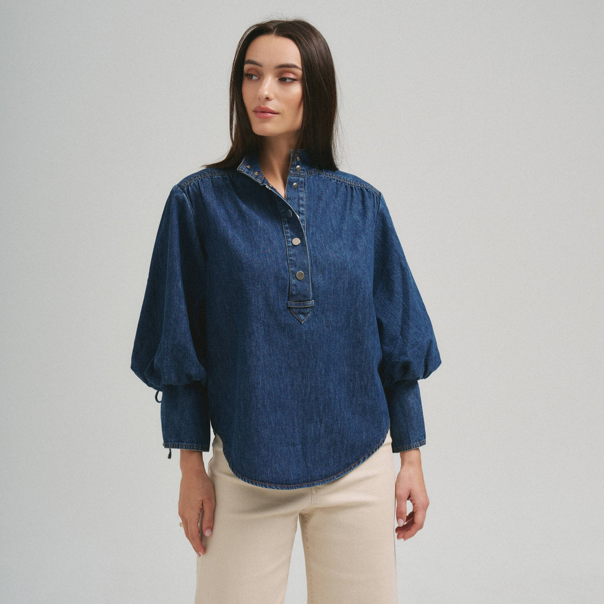 Button Denim Top