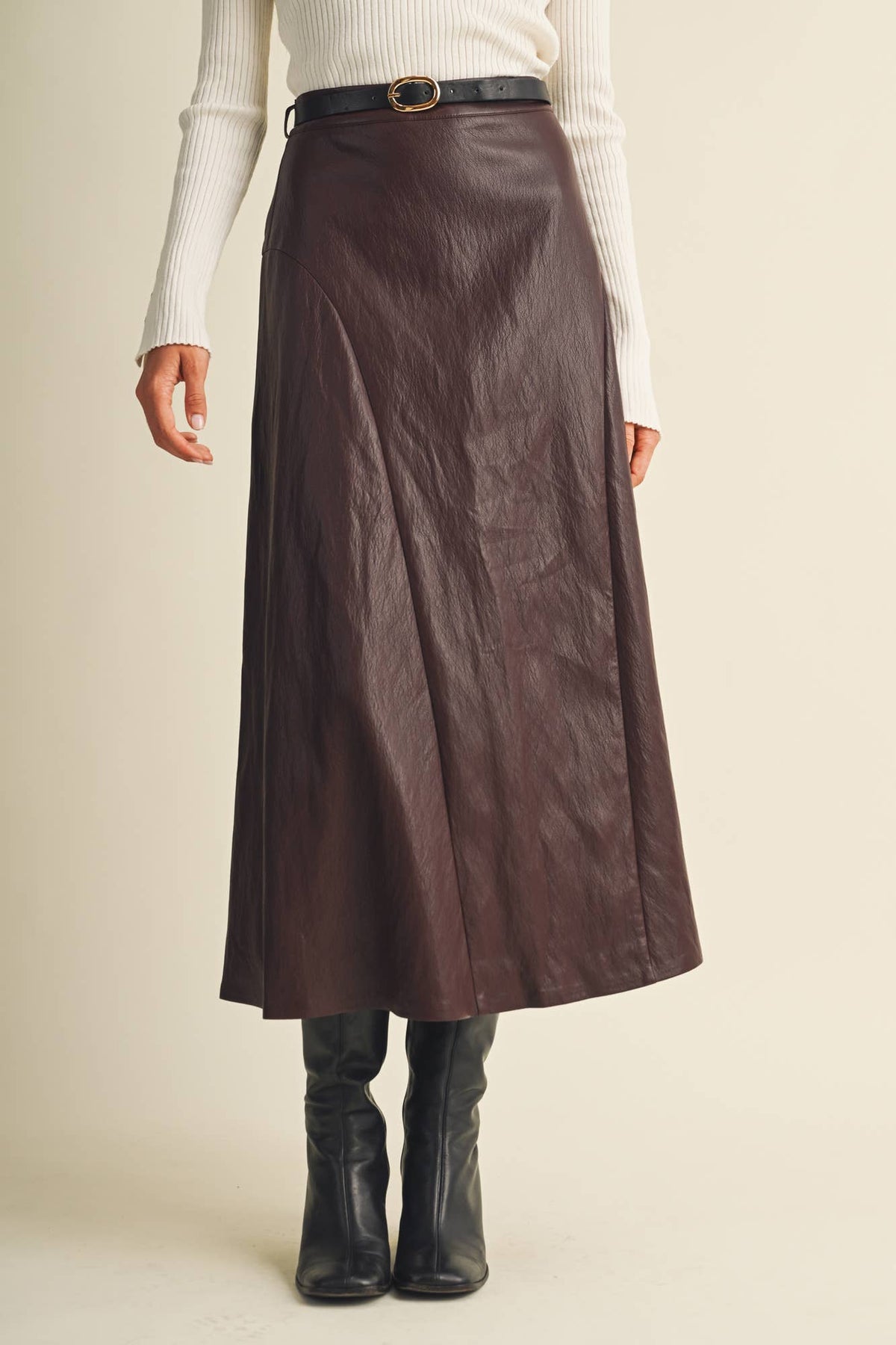 Maroon A-line Skirt