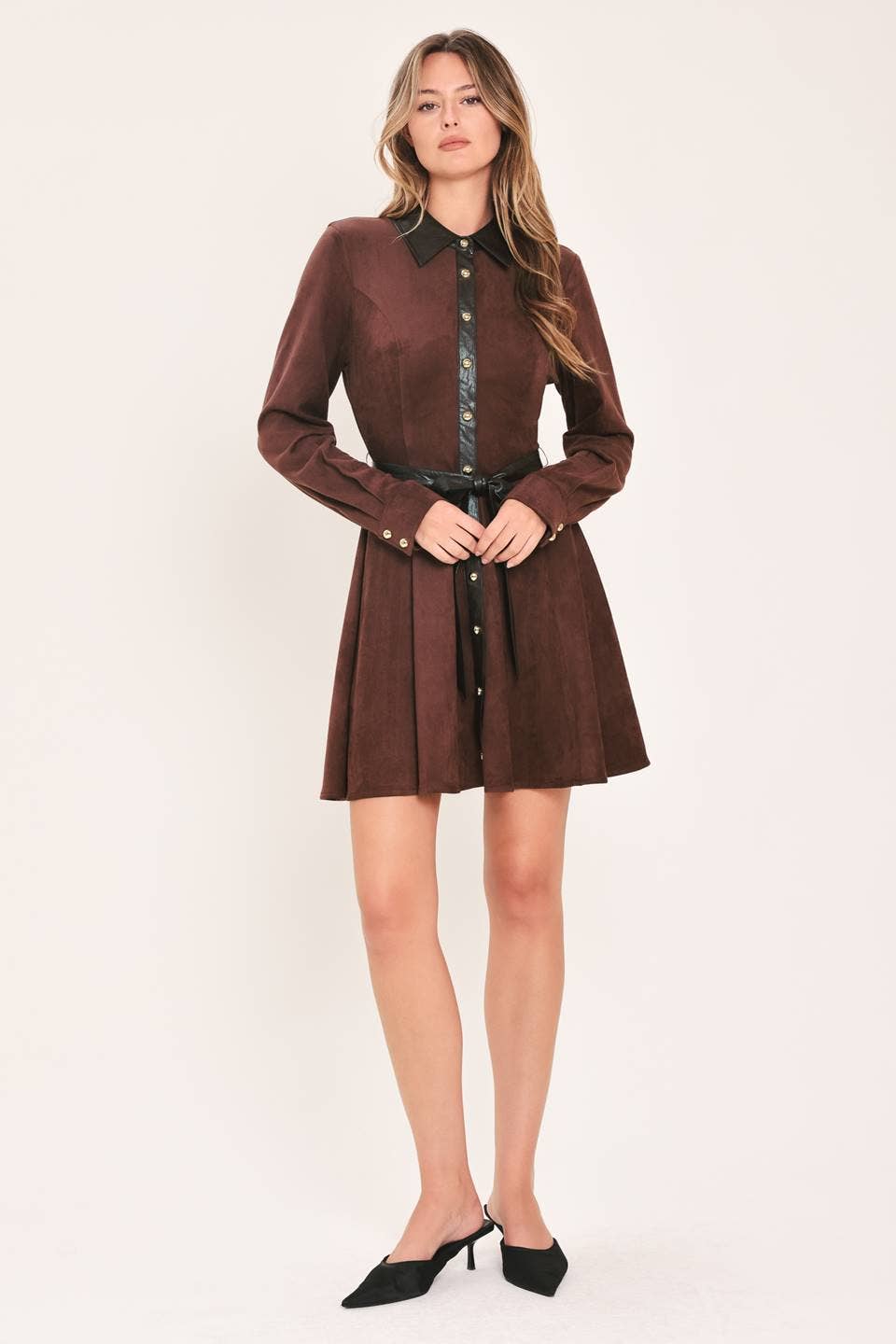 Faux Suede Mini Dress