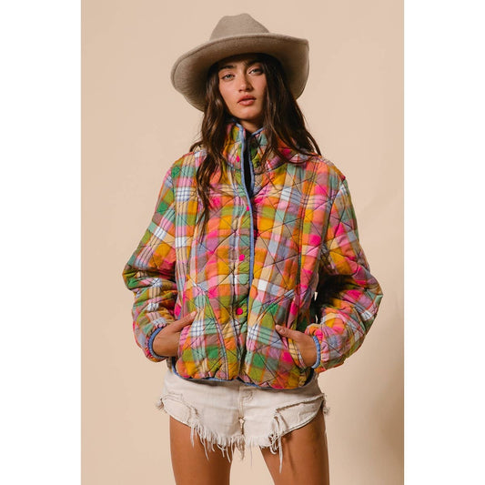 PLAID QUILTED JACKET