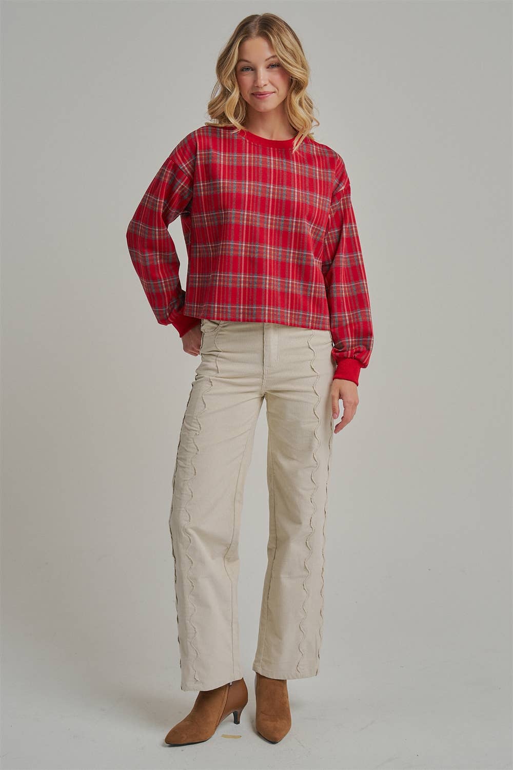 CORDUROY SCALLOPED PANTS