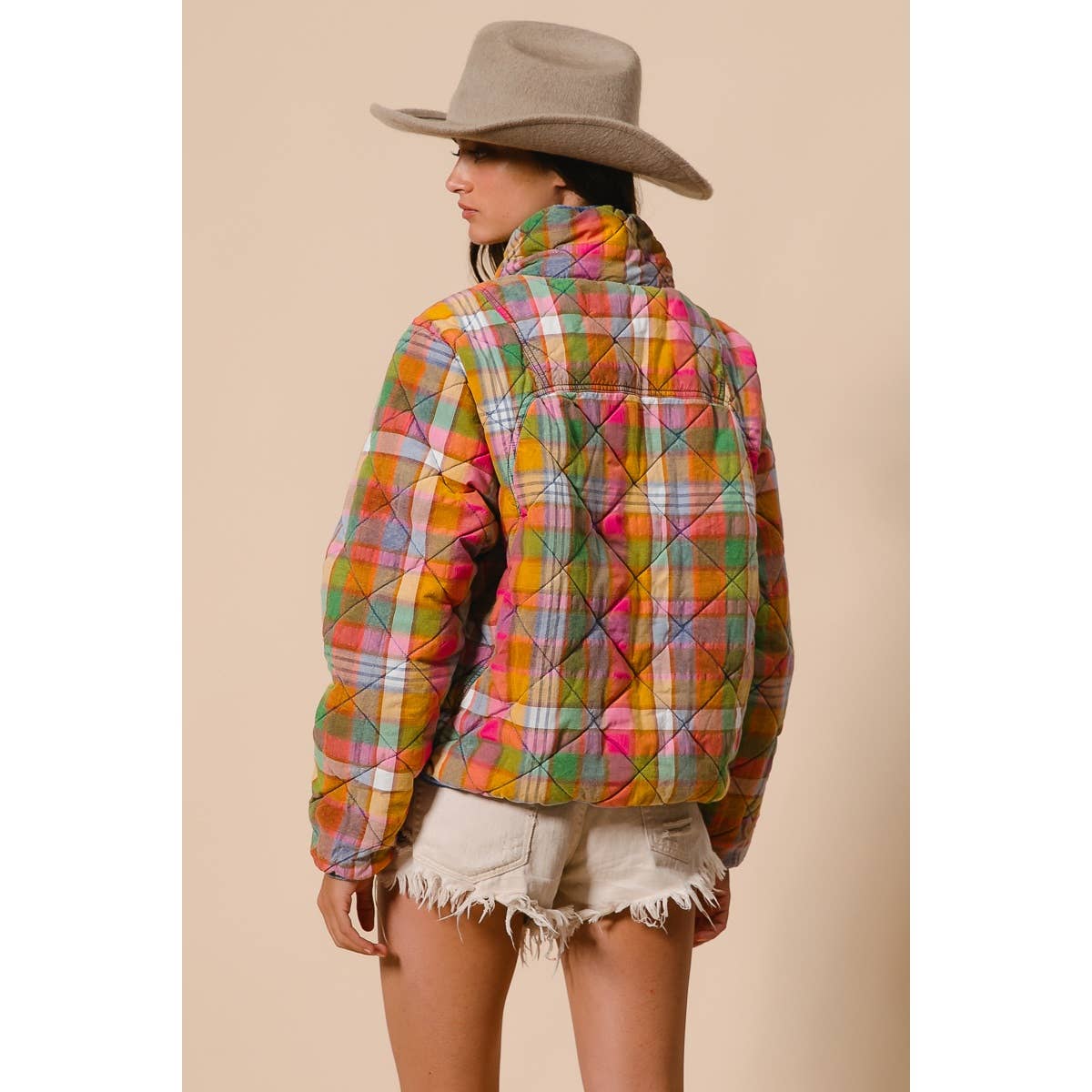 PLAID QUILTED JACKET