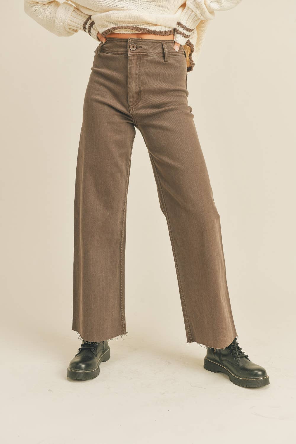 BROWN WIDE LEG PANTS