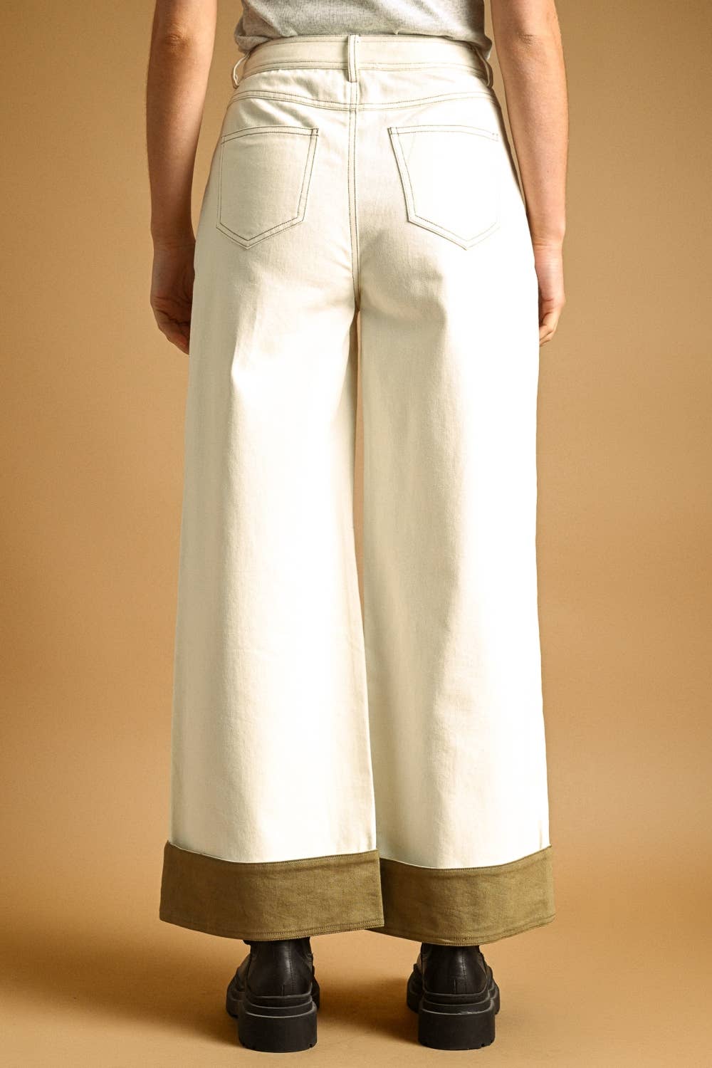 CONTRAST CUFF PANTS