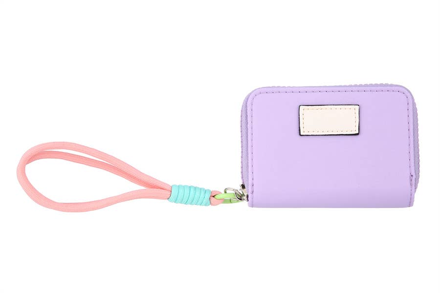 Ladies Faux Leather zippered wallet with Wristlet