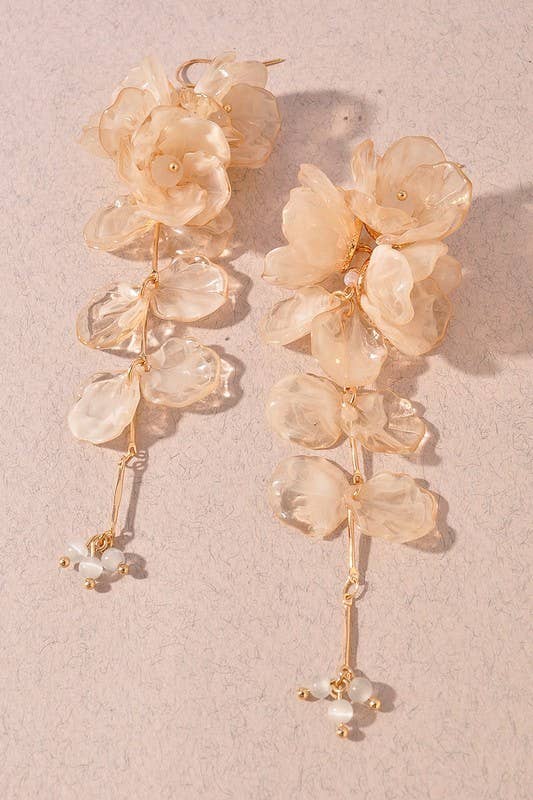 Floral Leaf Drop Dangle Earrings