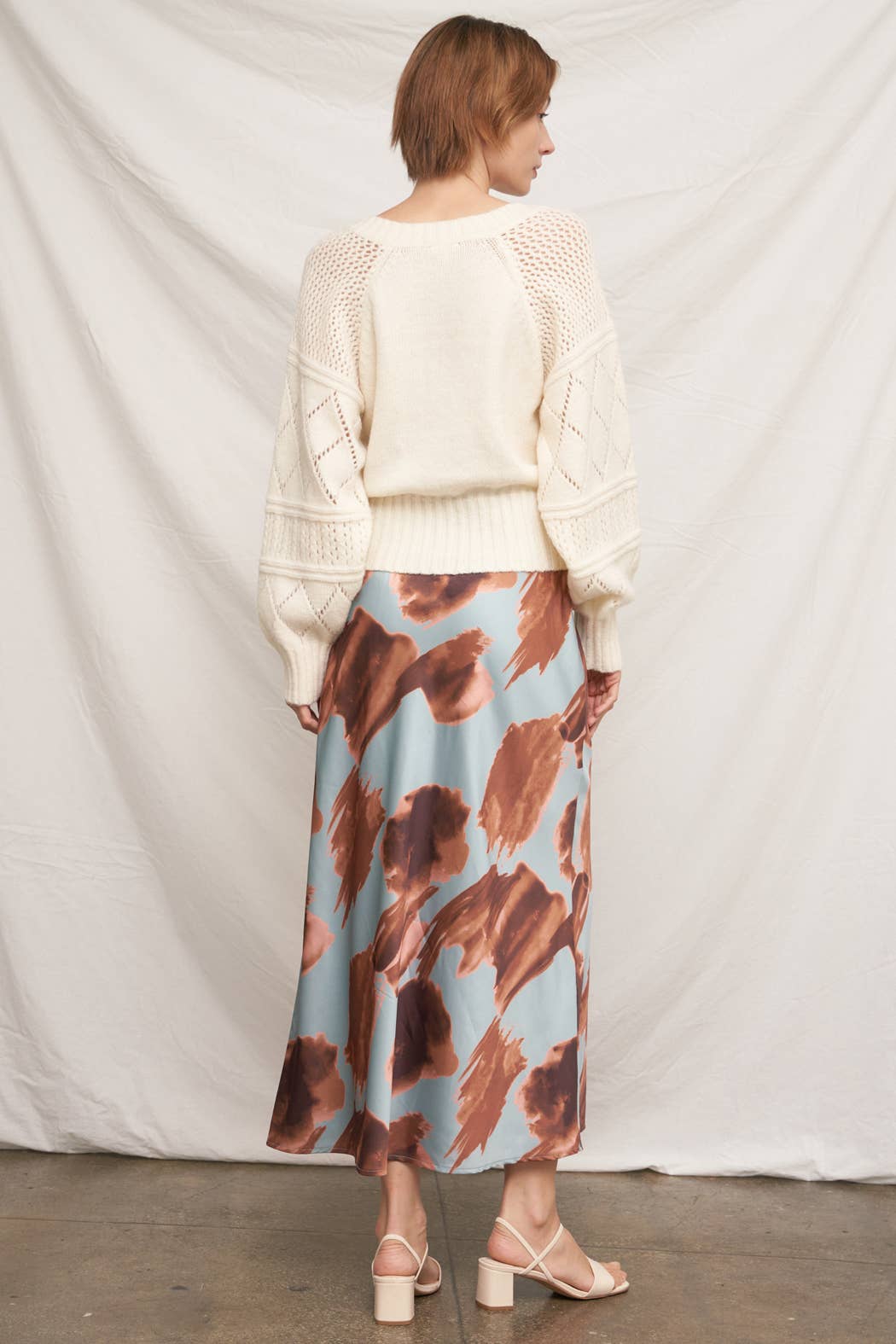 Floral Satin Maxi Skirt