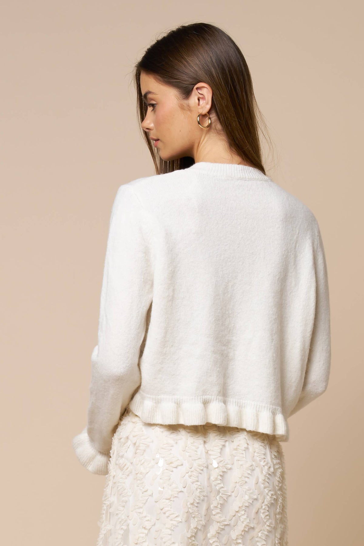 Ruffled Hem Cardigan