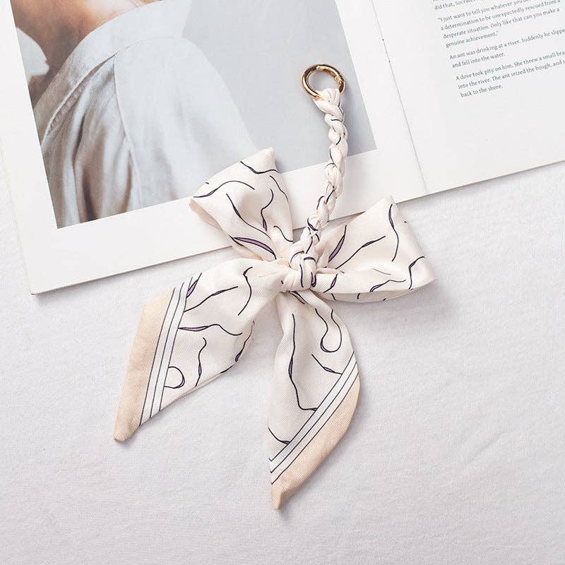 Elegant Satin Scarf Bow Bag Charms