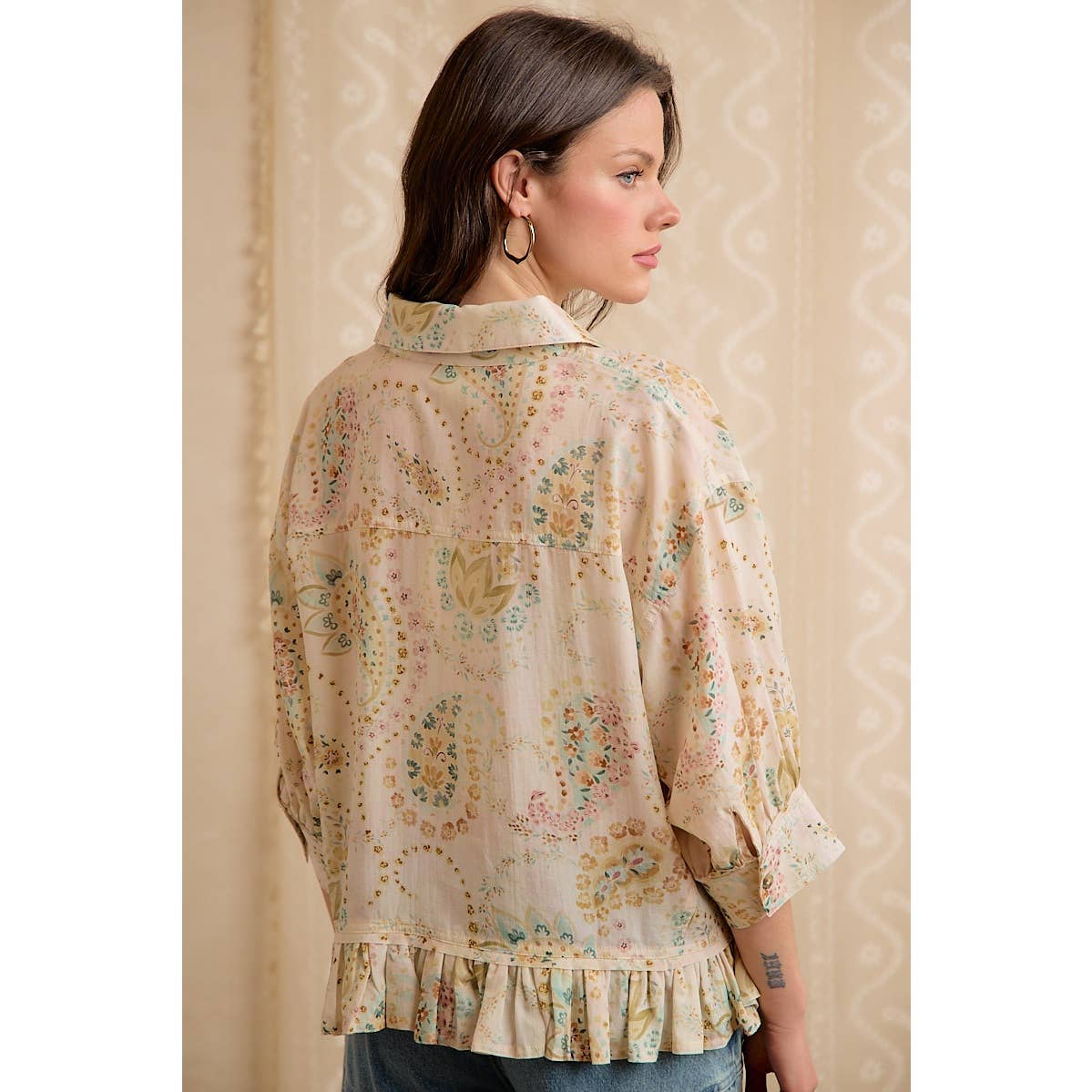 FLORAL BUTTON DOWN BLOUSE