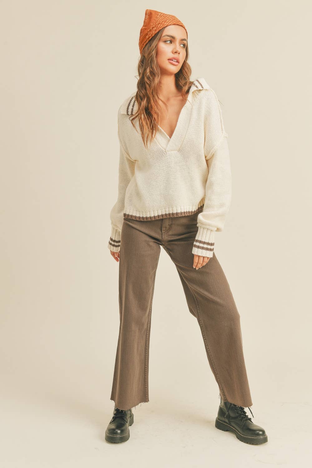 BROWN WIDE LEG PANTS