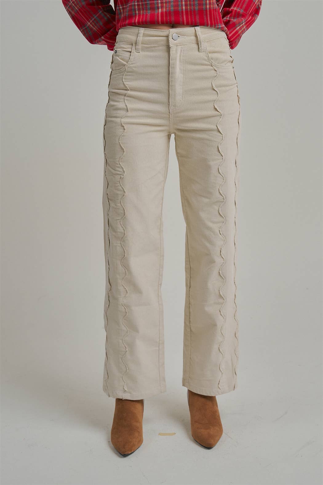 CORDUROY SCALLOPED PANTS
