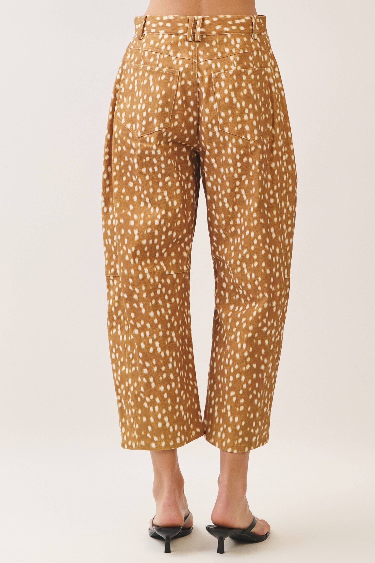 Deer Print Barrel Pants