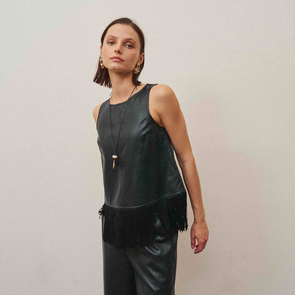 Fringe leather set