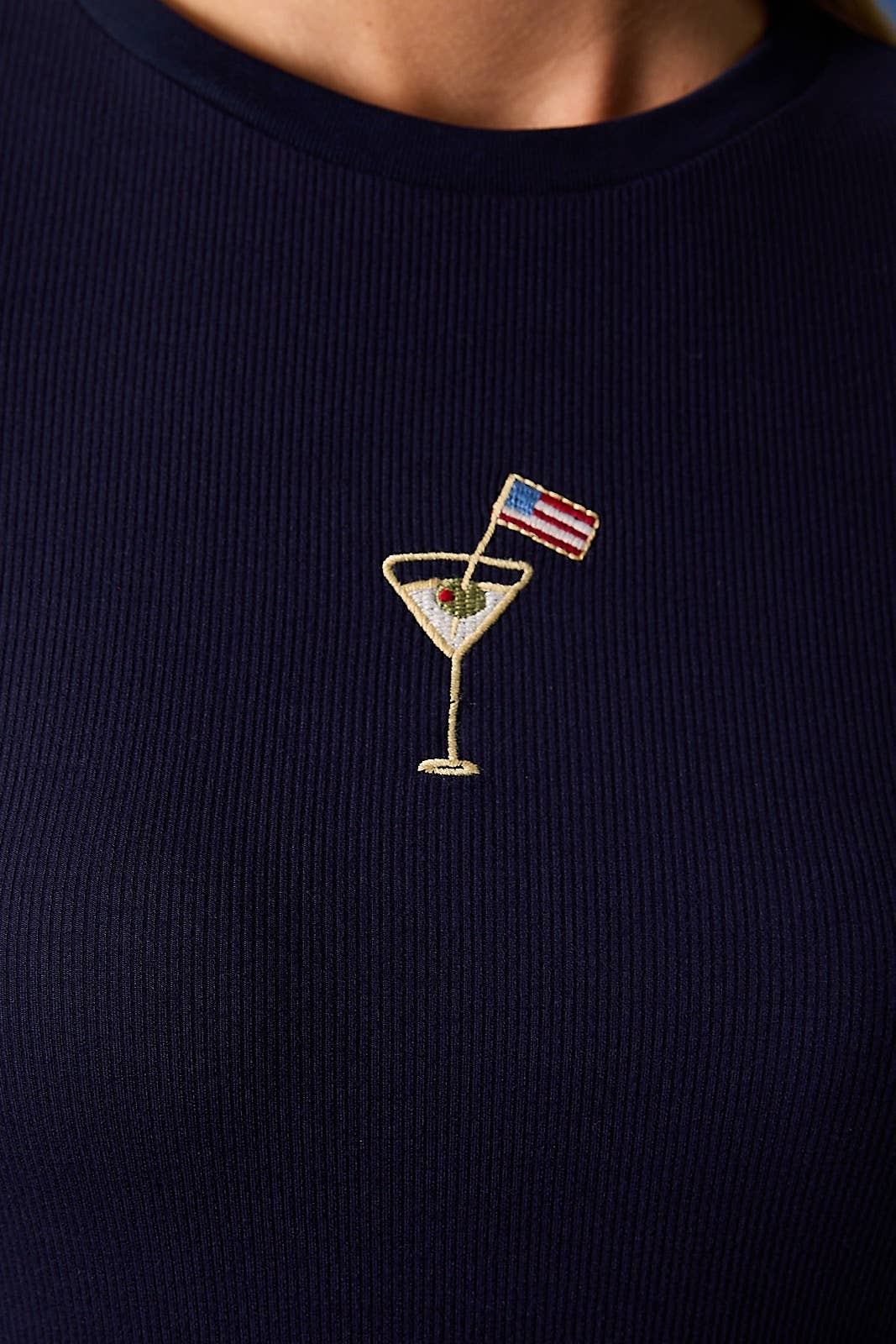 CREW NECK USA Martini White