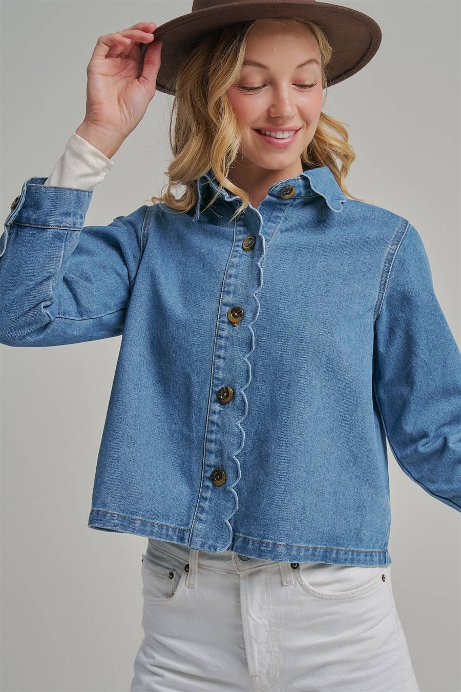 SCALLOP DENIM JACKET