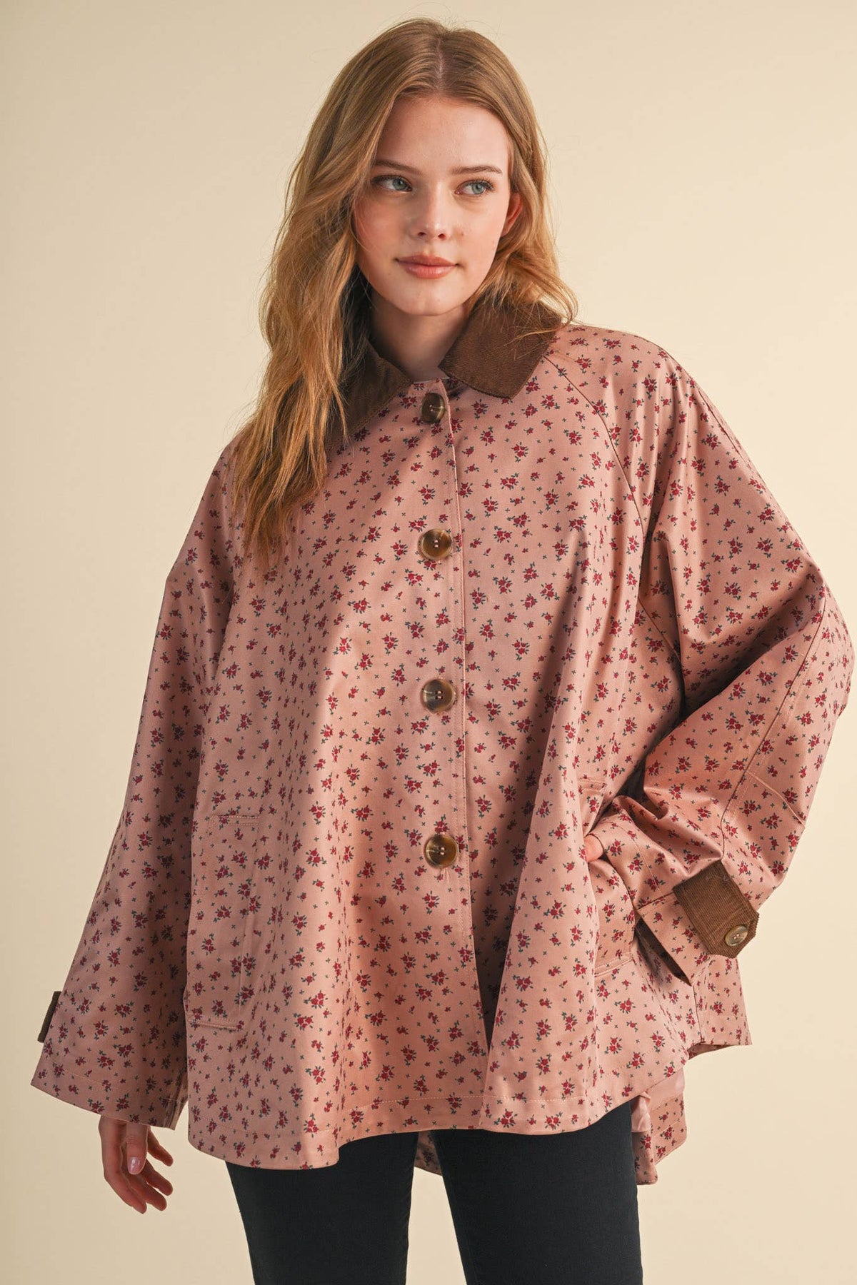 FLORAL A-LINE SWING JACKET
