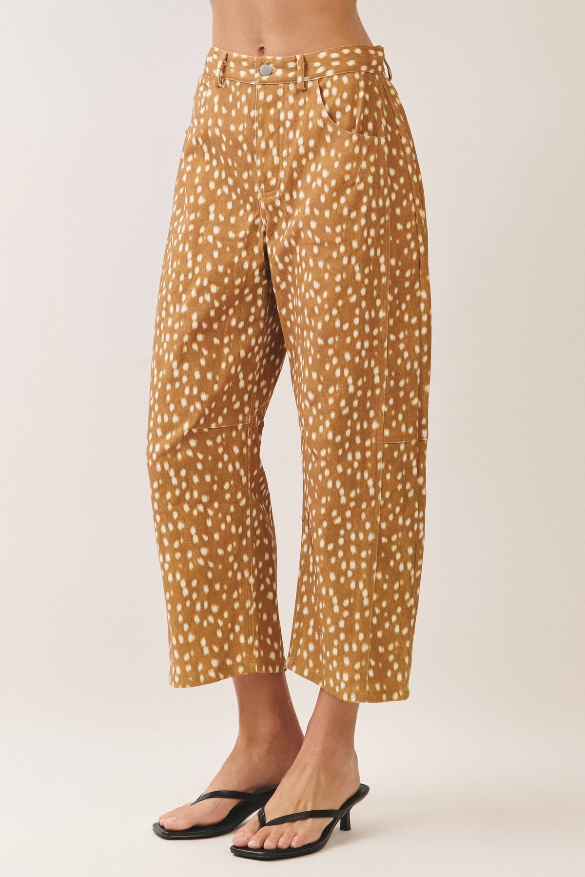 Deer Print Barrel Pants