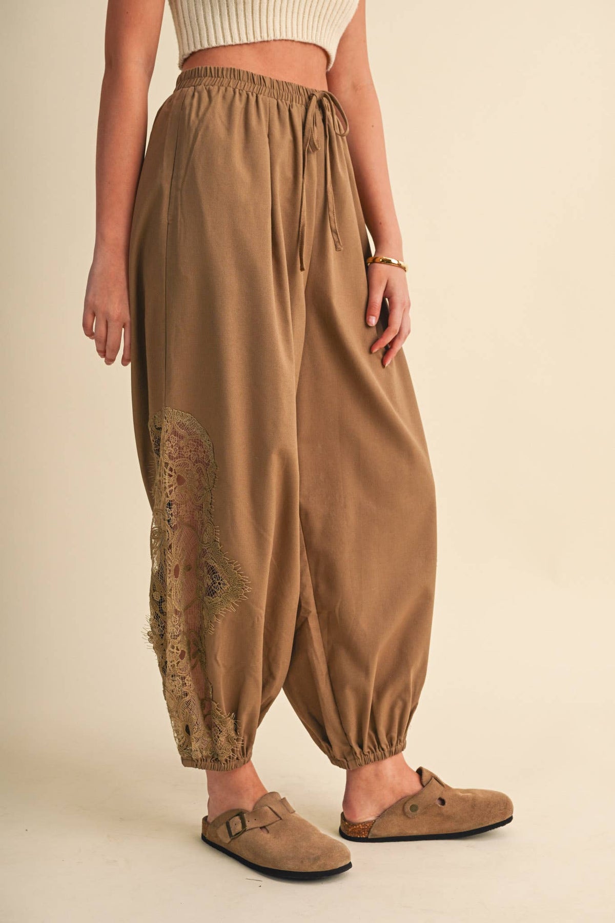 LACE DETAIL BALLOON PANTS *More Colors*