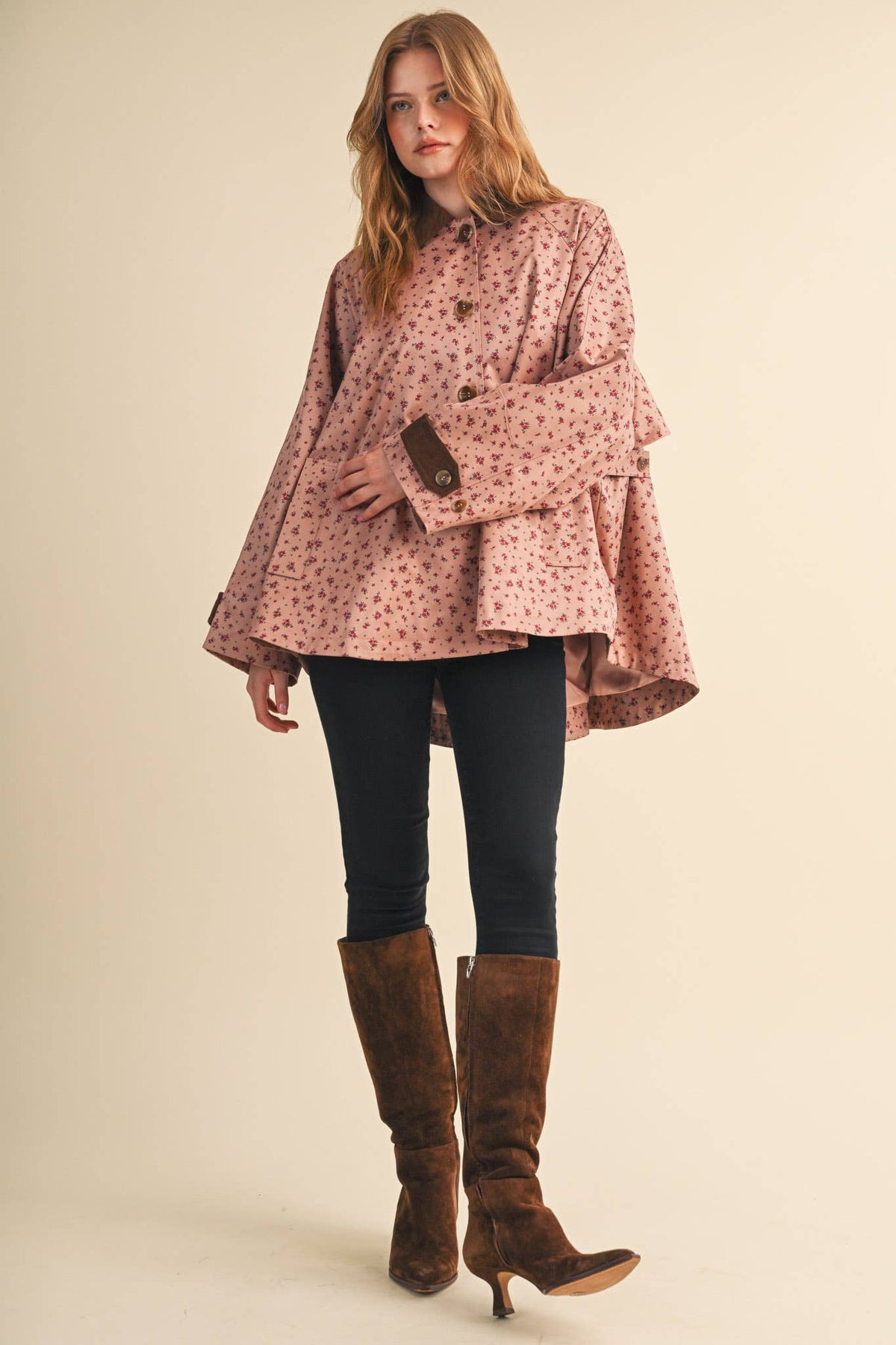 FLORAL A-LINE SWING JACKET