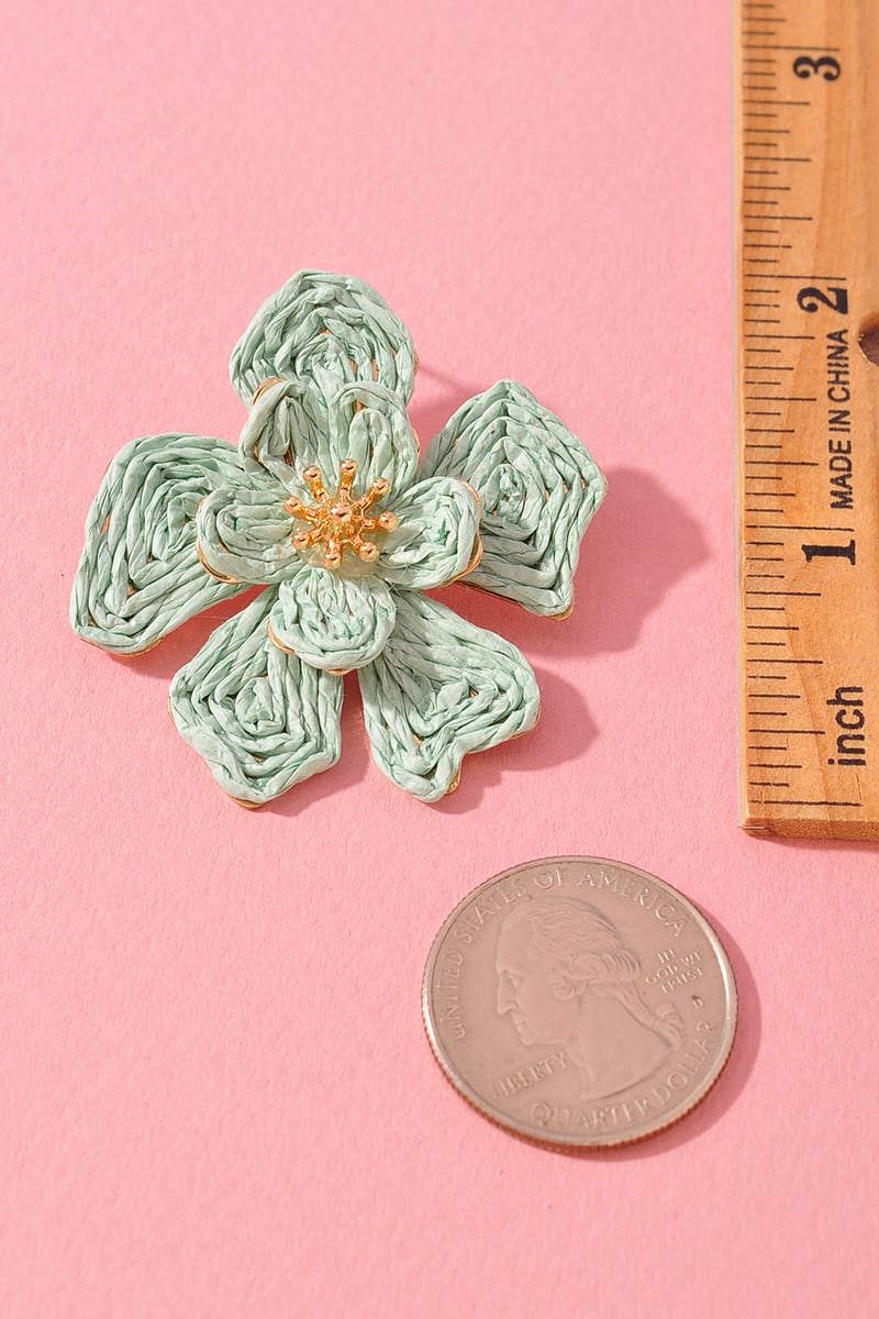 Raffia Flower Statement Earrings