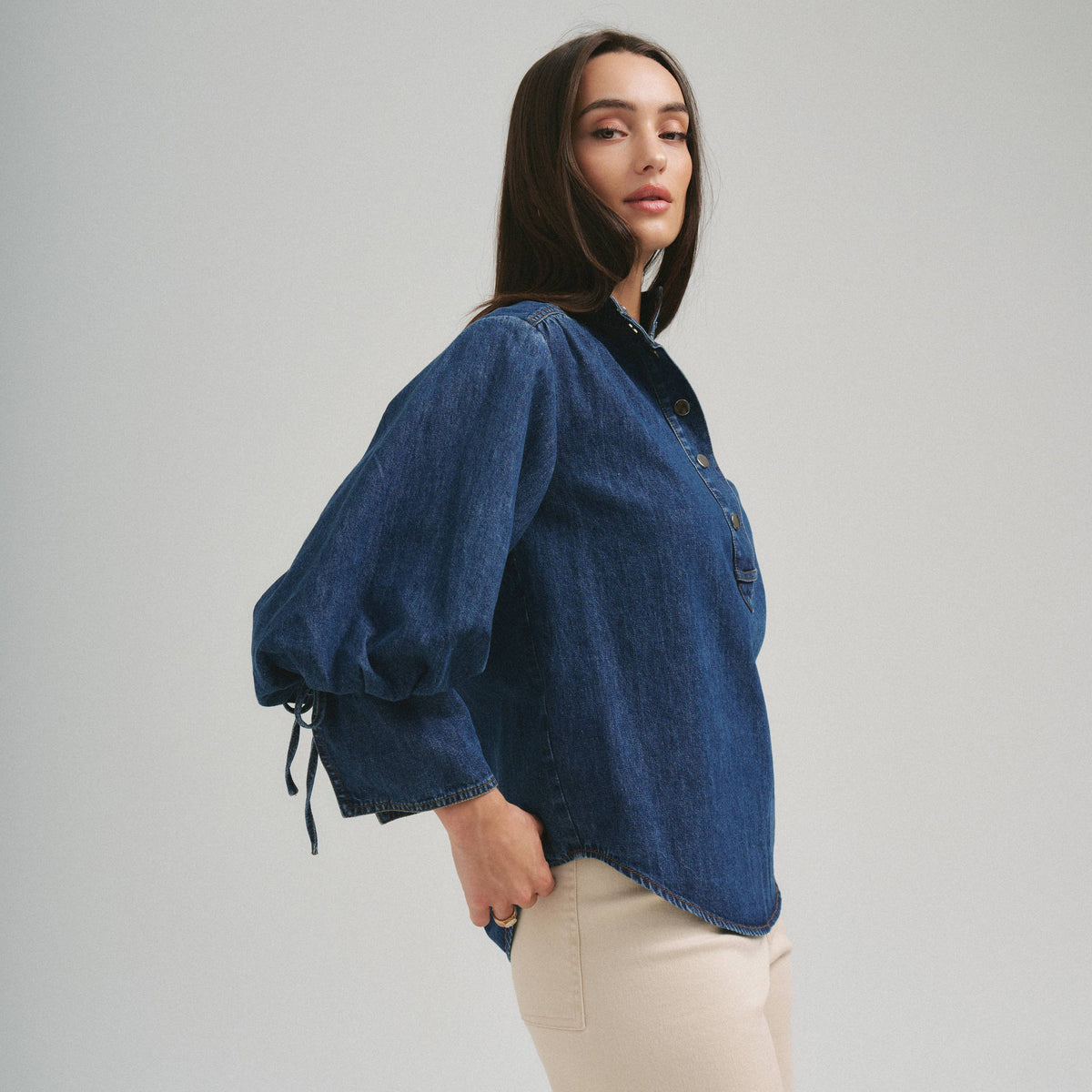 Button Denim Top