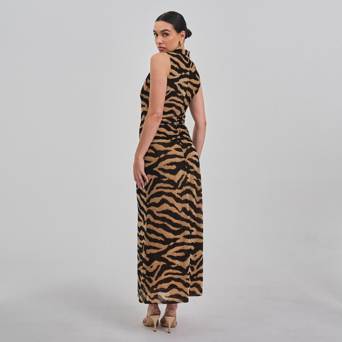 Tiger print maxi skirt
