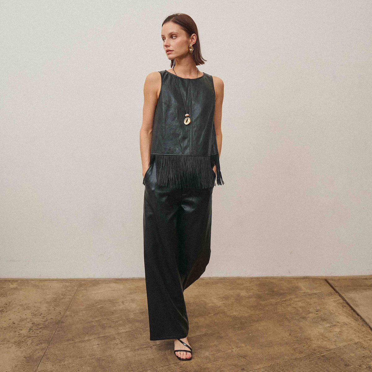 Fringe leather set
