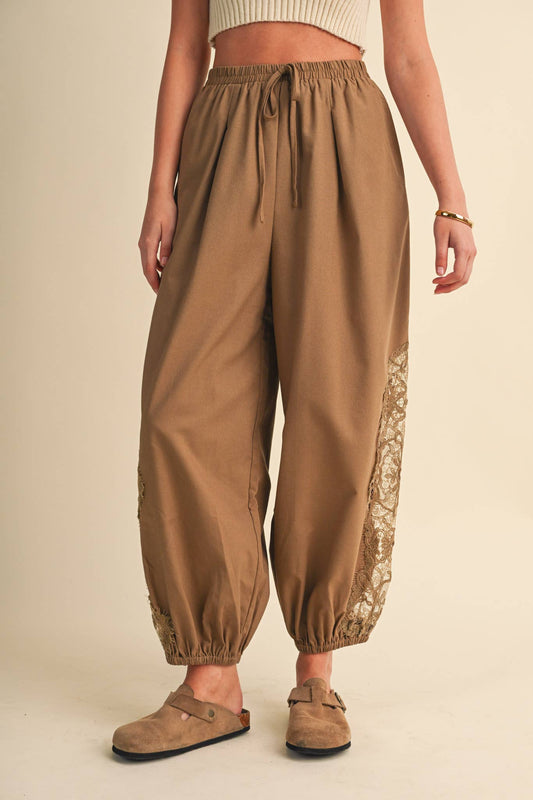 LACE DETAIL BALLOON PANTS *More Colors*