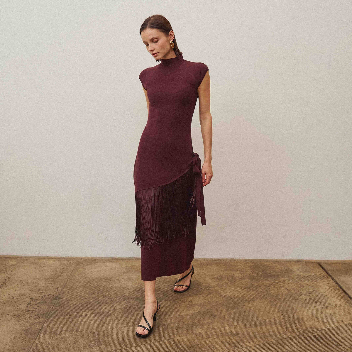 Fringe wrap dress