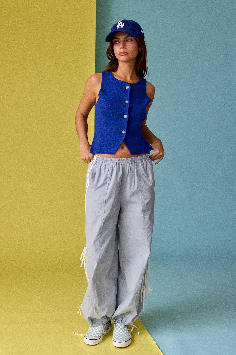Audrey Sleeveless Button Up Top
