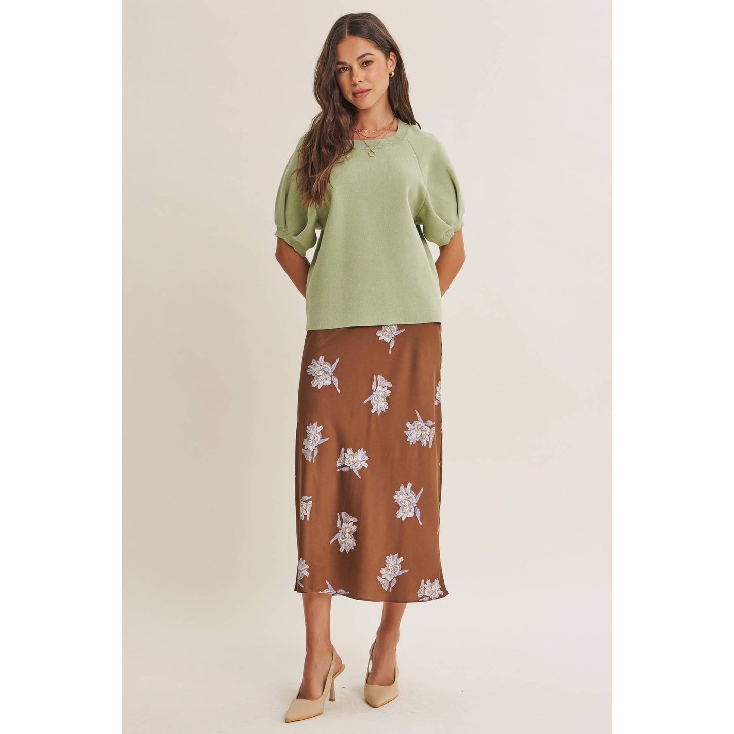 FALL FLORAL MIDI SKIRT