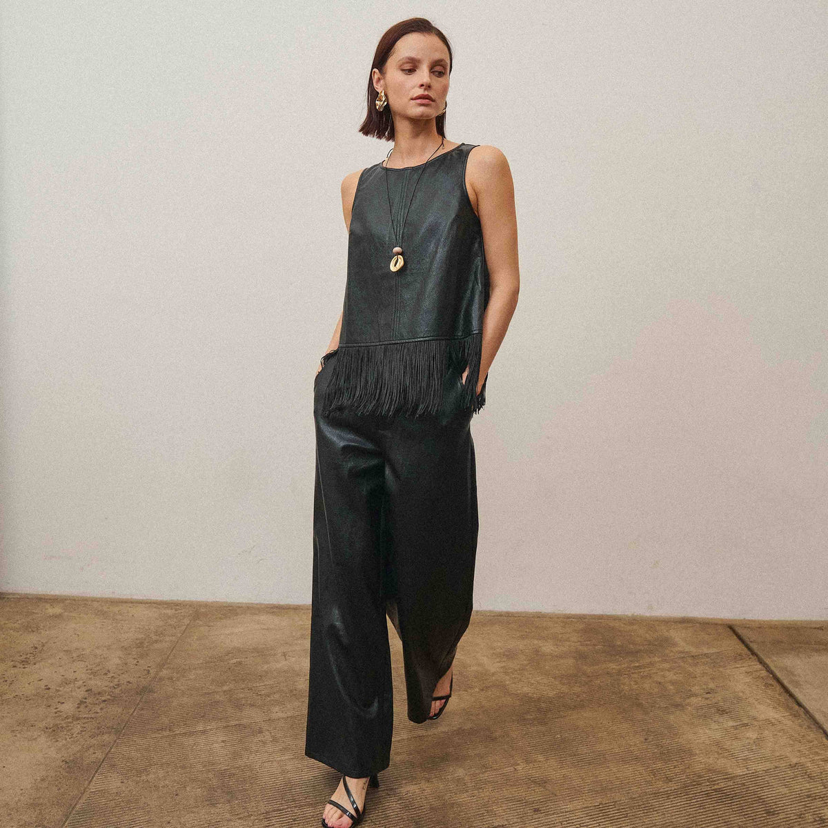 Fringe leather set