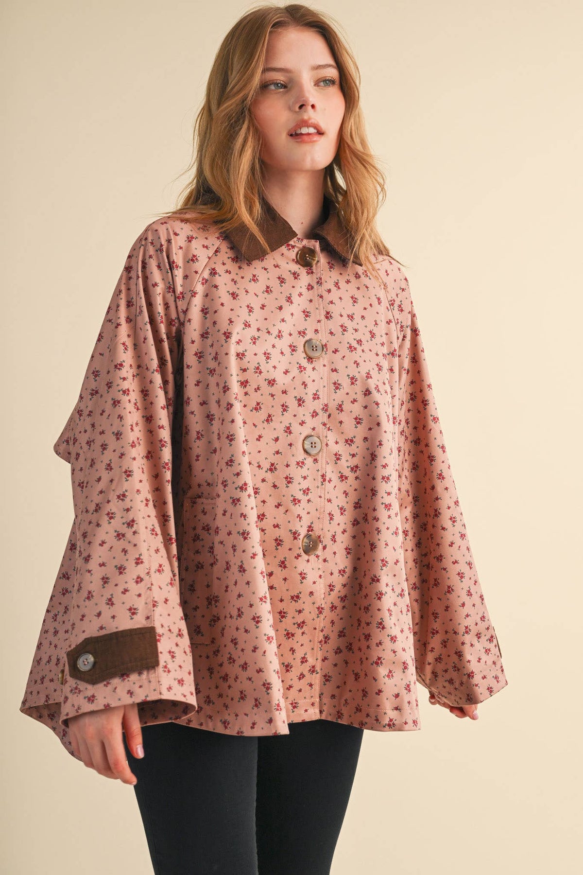 FLORAL A-LINE SWING JACKET