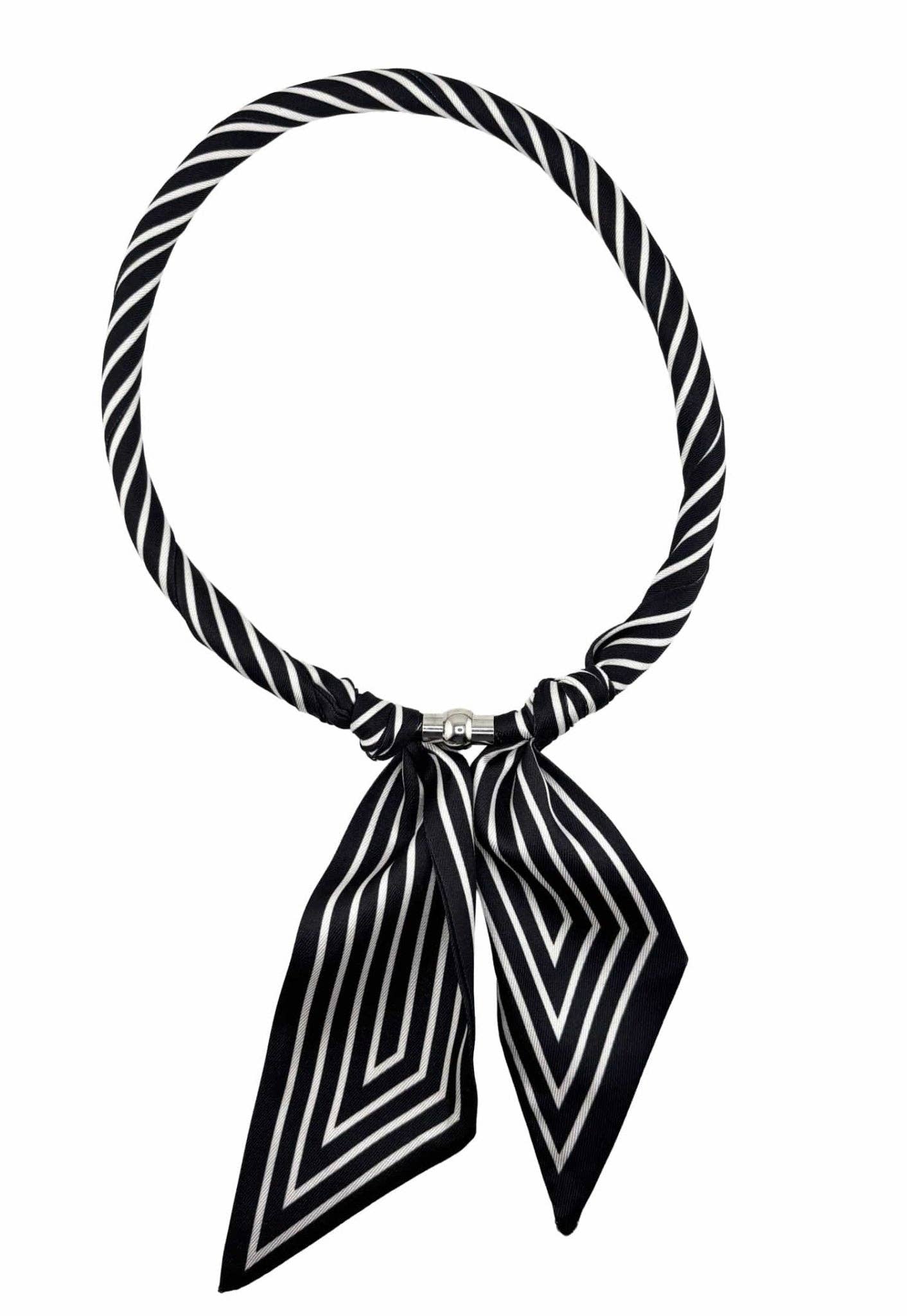 Stripe Print Scarf Necklace