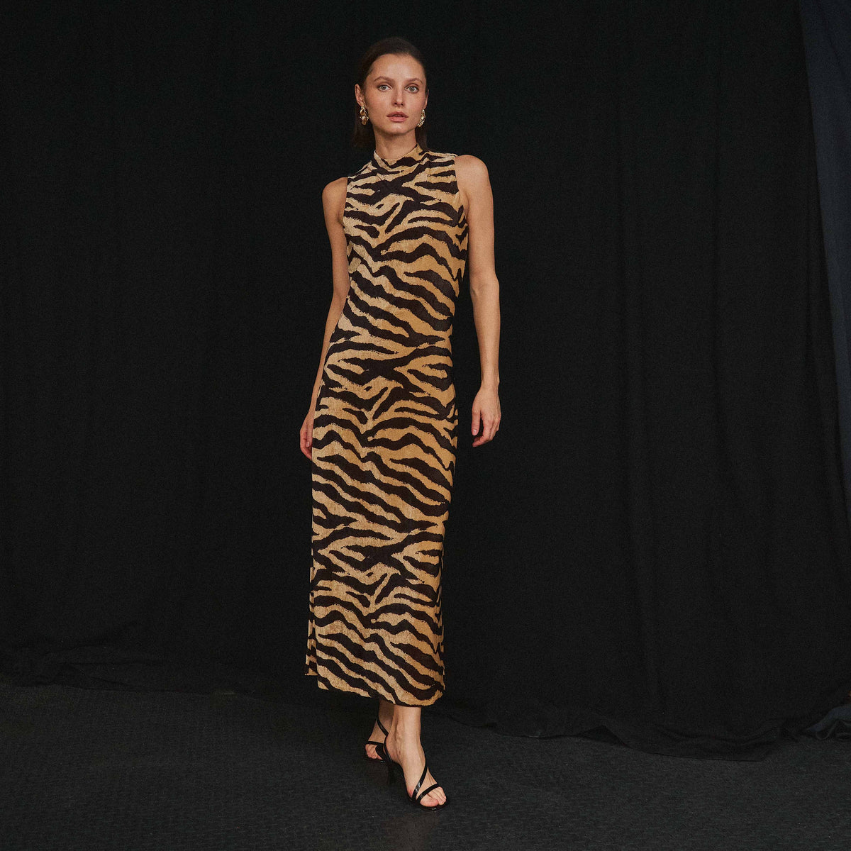 Tiger print maxi dress