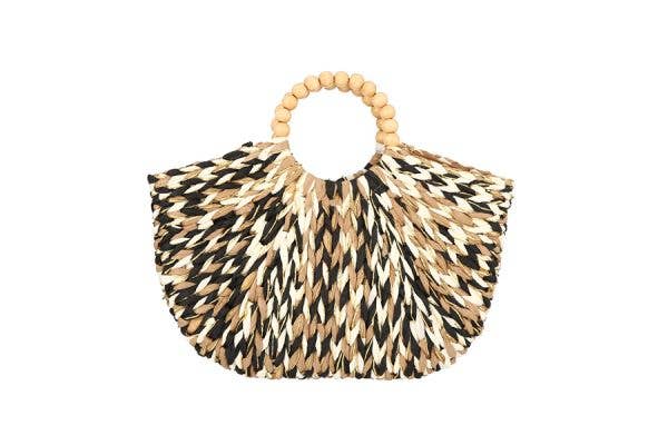 Ladies Straw Tote Top Handle Hand Bag 