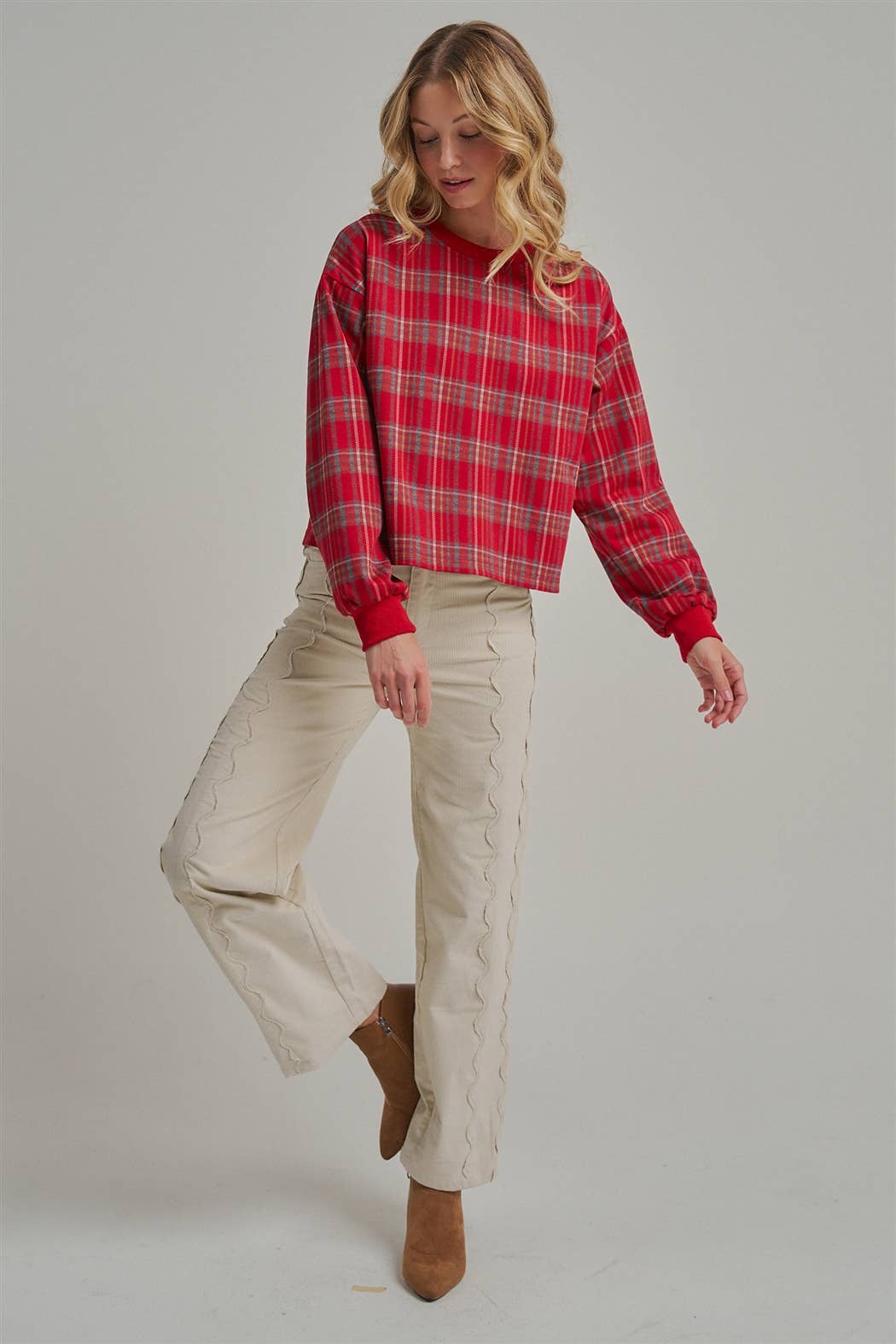 CORDUROY SCALLOPED PANTS