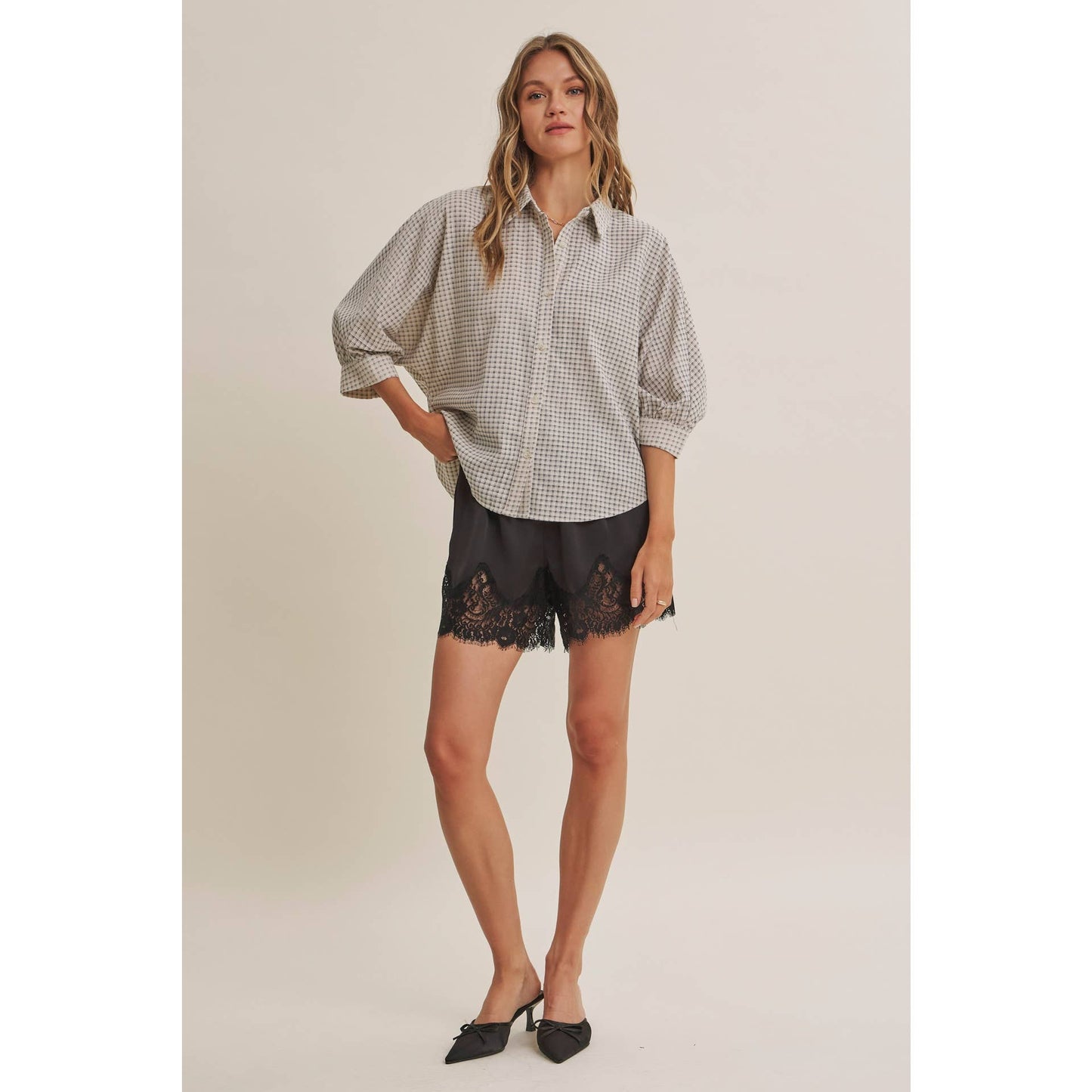 SATIN LACE ELASTIC WAIST SHORTS *More Colors*