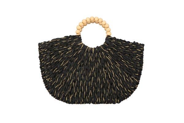 Ladies Straw Tote Top Handle Hand Bag 