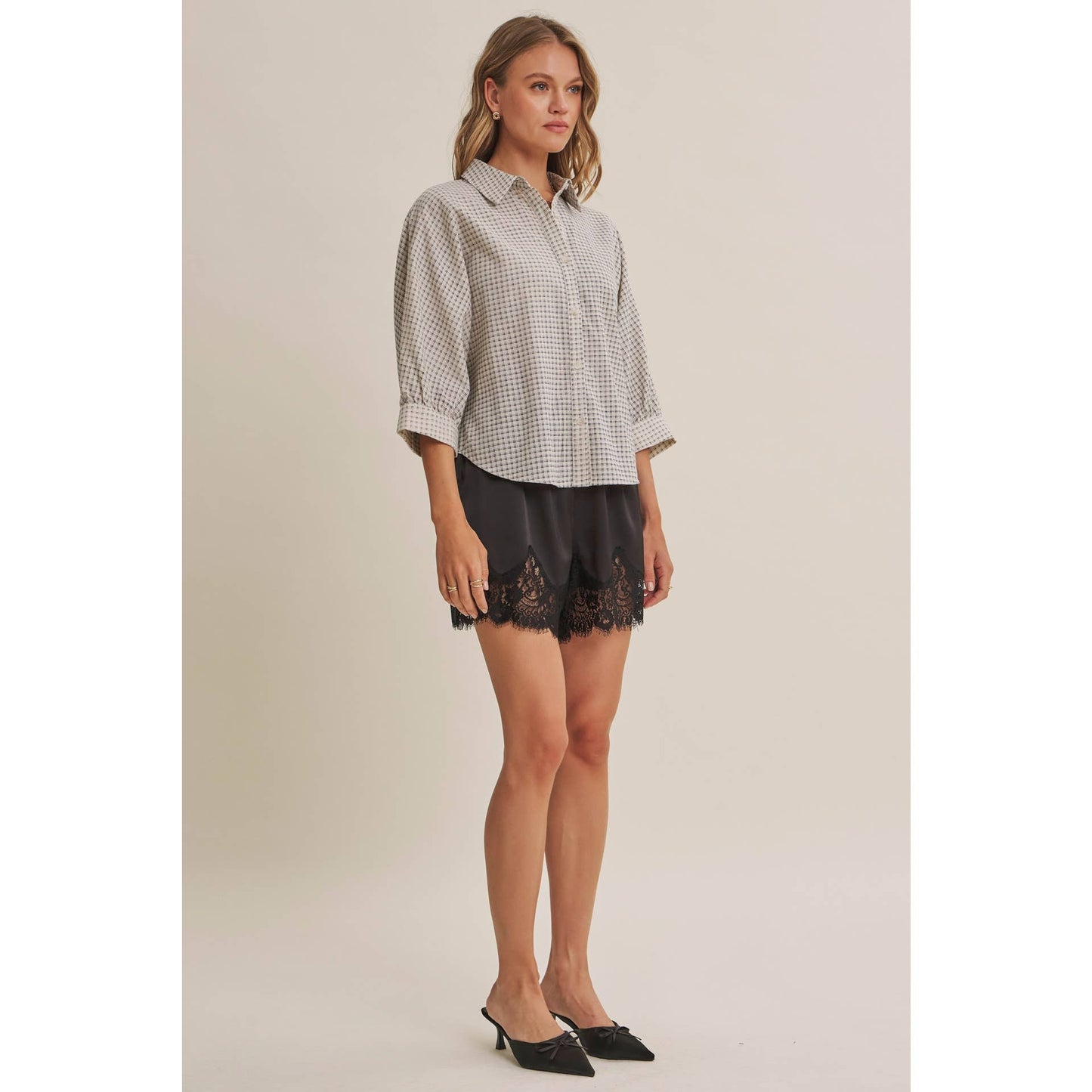 SATIN LACE ELASTIC WAIST SHORTS *More Colors*