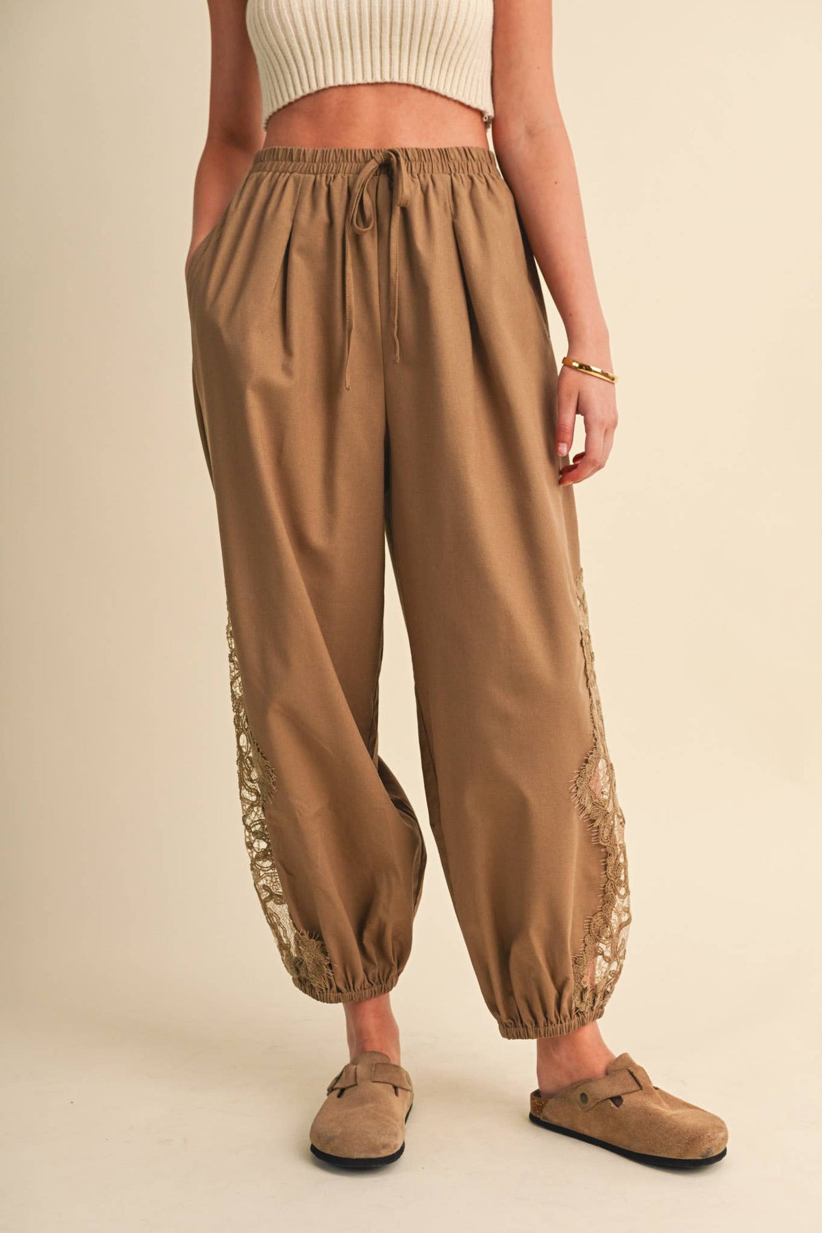 LACE DETAIL BALLOON PANTS *More Colors*